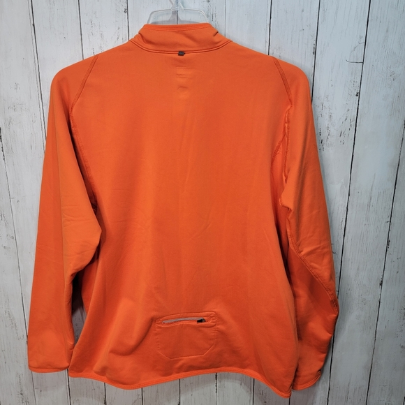Nike Fit Dry Men's Orange 1/2 Zip Pull Over Size Large Long Sleeve Zip Pocket. - Picture 8 of 9